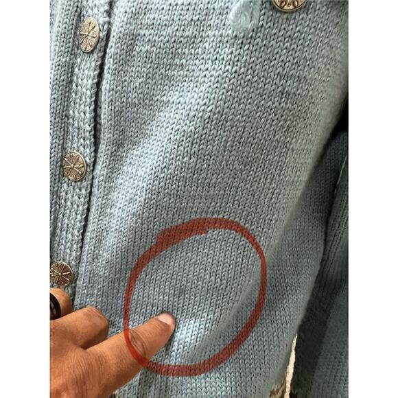 Norway Design Handknitted Wool Cardigan Sweater Fair Isle Nordic Pattern - Picture 8 of 8